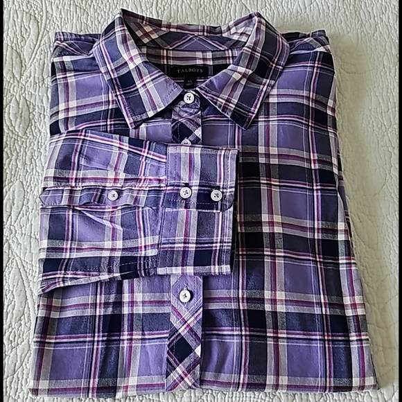 Talbots Checkered Button-down Longsleeves Shirt - Picture 1 of 11